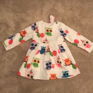 Adorable Owls long sleeve dress for toddler girl